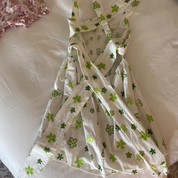 Peppermayo Linen Mini Dress, Color: Green Wild Poppies, Size: 8 - Picture 7 of 8